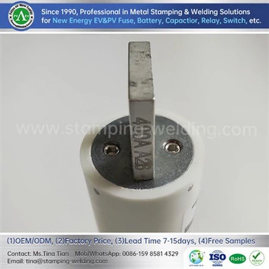 Koperen aansluiting voor EV-bouttype zekering